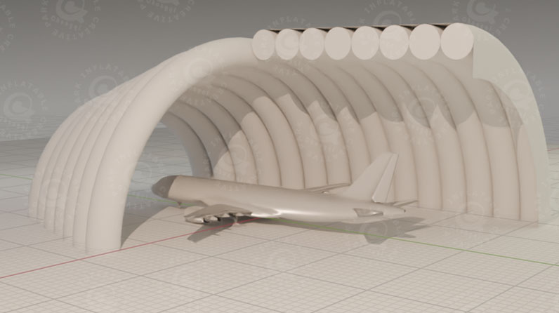 Model B inflatable aircraft hangar